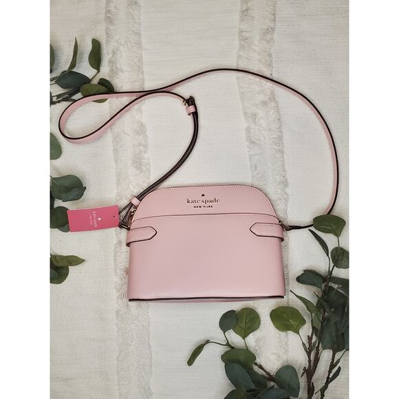 Kate Spade Saffiano Leather Dome Crossbody in Light Crepe - Picture 1 of 9